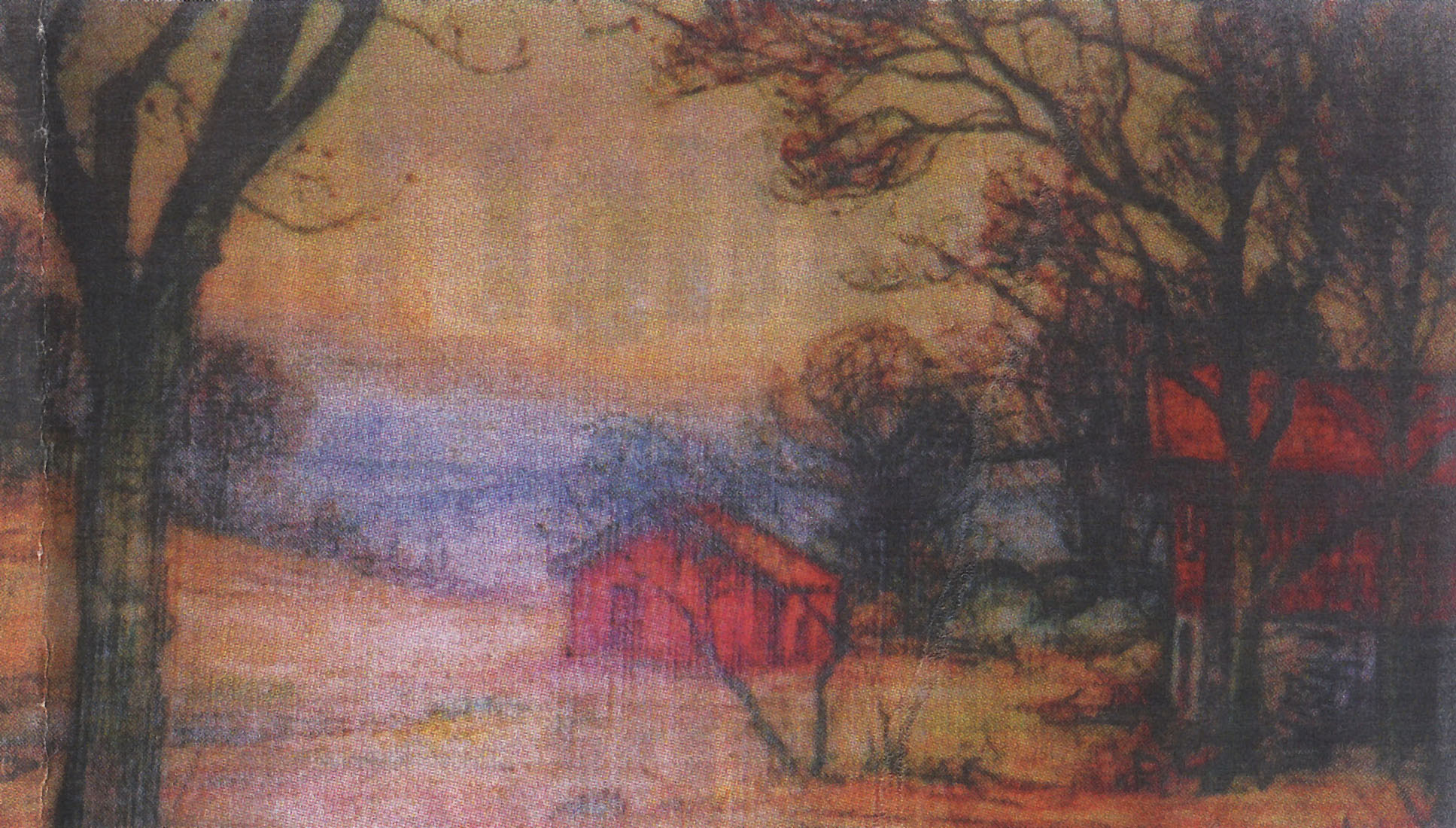 Bakom Rättarbostaden, Målning av Sascha Bohlin 1942